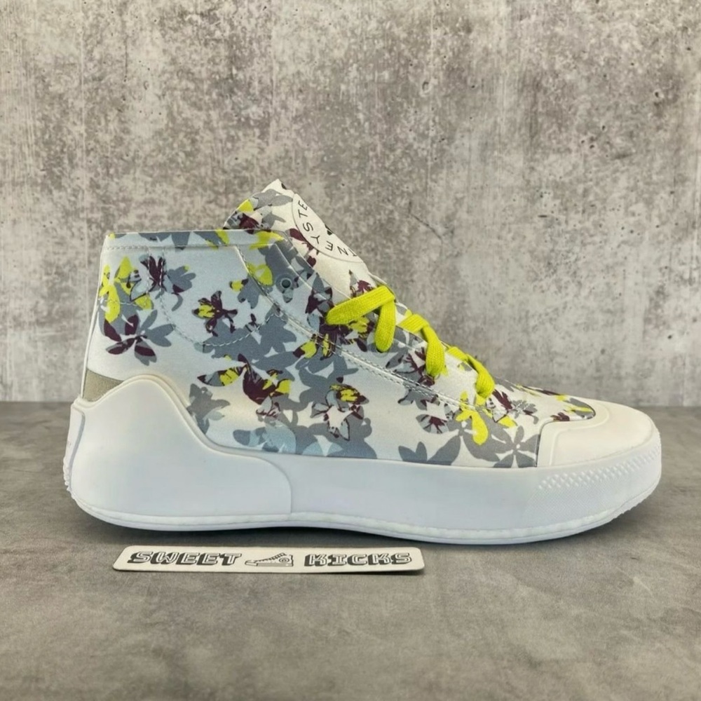 Adidas by Stella McCartney Floral High-Top Sneakers - White and Yellow - Picture 5 of 9